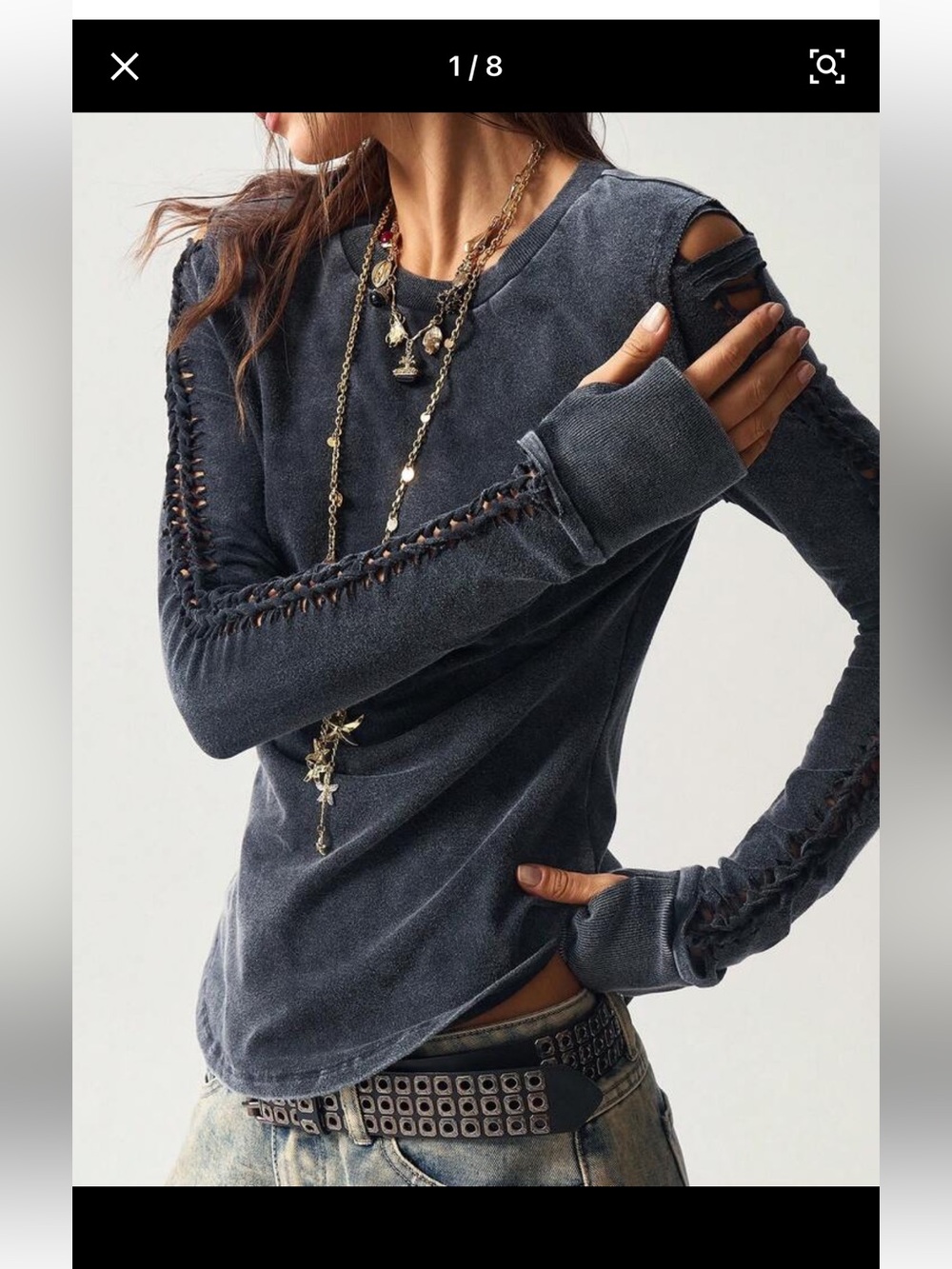 Bohemela Women Casual Solid Color Knit Crew Neck Long Sleeve Washed shirt size L